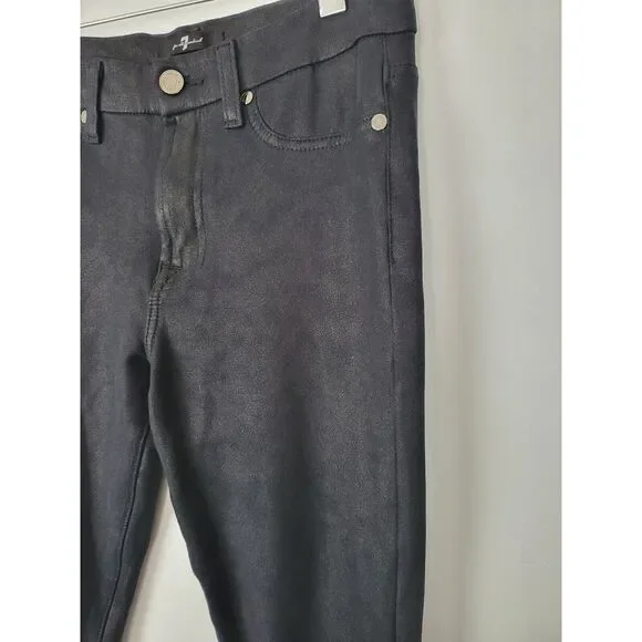 7 For All Mankind Jeans 27 Womens Black Mid Rise Classic Skinny - Picture 3 of 9